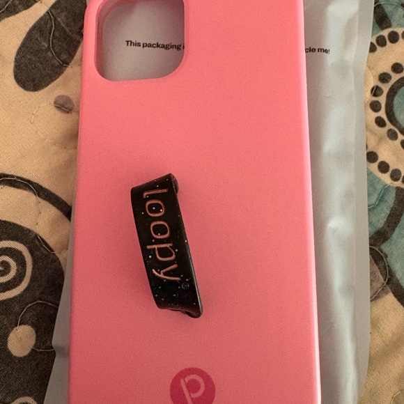 iPhone 12 Loopy case pink with pink glitter loop - Picture 8 of 8